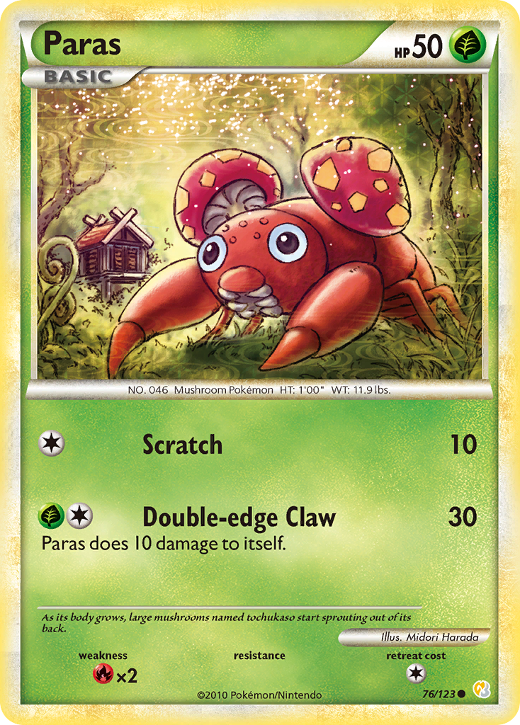 Paras (76/123) [HeartGold & SoulSilver: Base Set] | Eastridge Sports Cards & Games