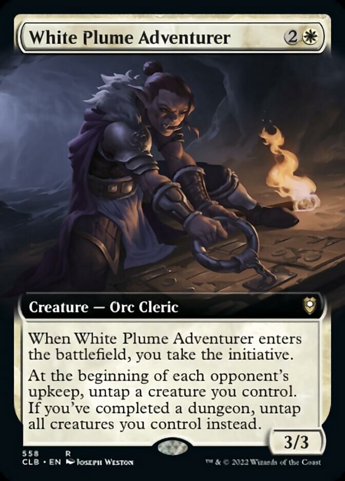 White Plume Adventurer (Extended Art) [Commander Legends: Battle for Baldur's Gate] | Eastridge Sports Cards & Games