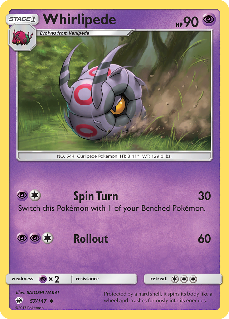 Whirlipede (57/147) [Sun & Moon: Burning Shadows] | Eastridge Sports Cards & Games