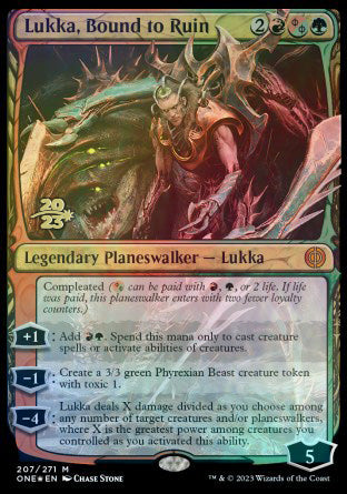 Lukka, Bound to Ruin [Phyrexia: All Will Be One Prerelease Promos] | Eastridge Sports Cards & Games