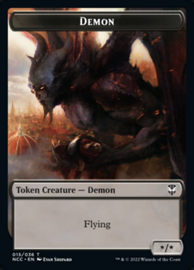 Demon // Copy Double-sided Token [Streets of New Capenna Commander Tokens] | Eastridge Sports Cards & Games