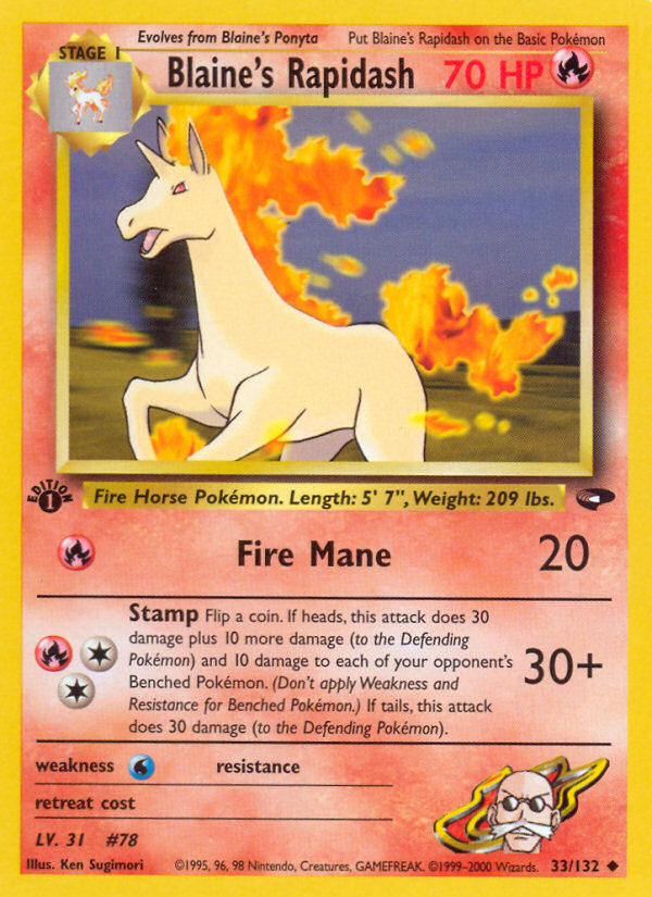 Blaine's Rapidash (33/132) [Gym Challenge 1st Edition] | Eastridge Sports Cards & Games