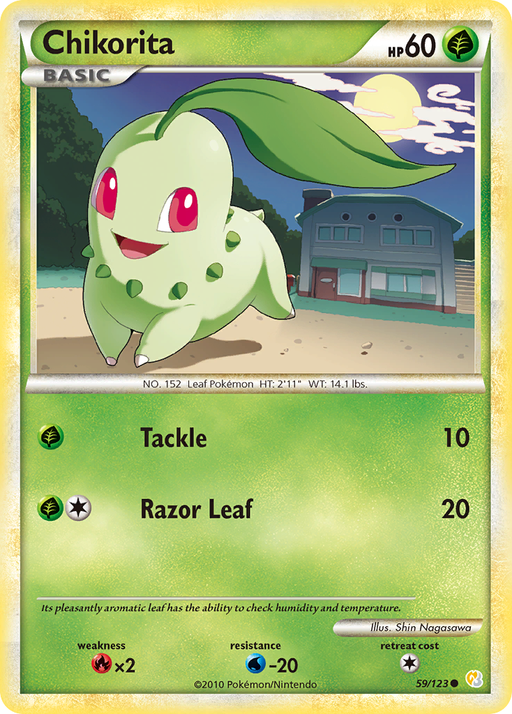 Chikorita (59/123) [HeartGold & SoulSilver: Base Set] | Eastridge Sports Cards & Games