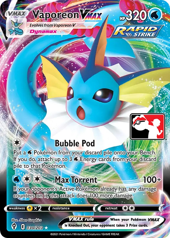 Vaporeon VMAX (030/203) [Prize Pack Series One] | Eastridge Sports Cards & Games