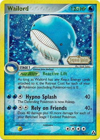 Wailord (14/92) (Stamped) [EX: Legend Maker] | Eastridge Sports Cards & Games