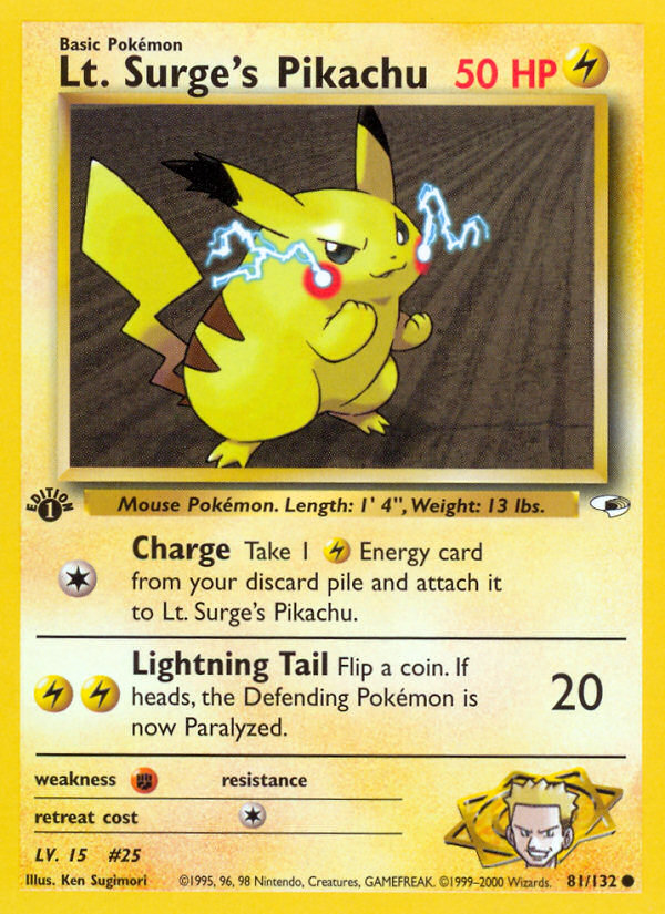 Lt. Surge's Pikachu (81/132) [Gym Heroes 1st Edition] | Eastridge Sports Cards & Games