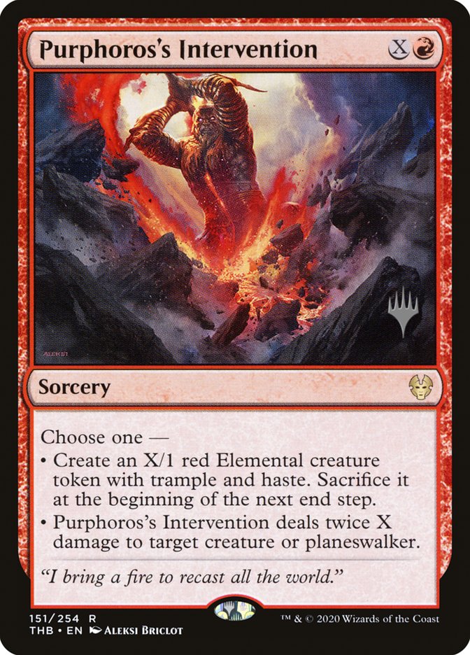 Purphoros's Intervention (Promo Pack) [Theros Beyond Death Promos] | Eastridge Sports Cards & Games