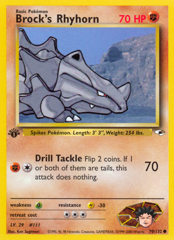 Brock's Rhyhorn (70/132) [Gym Heroes 1st Edition] | Eastridge Sports Cards & Games