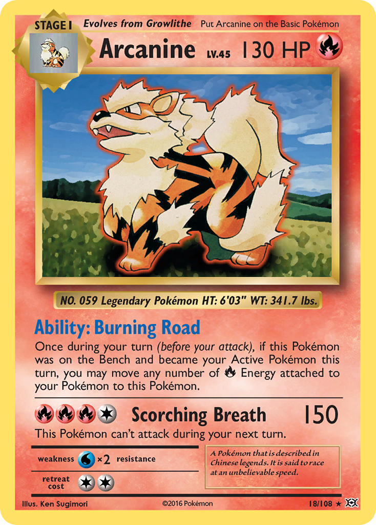 Arcanine (18/108) [XY: Evolutions] | Eastridge Sports Cards & Games