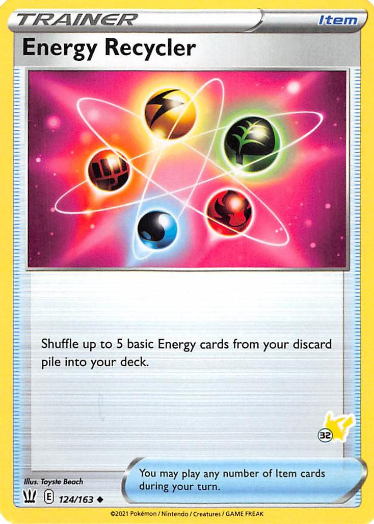 Energy Recycler (124/163) (Pikachu Stamp #32) [Battle Academy 2022] | Eastridge Sports Cards & Games