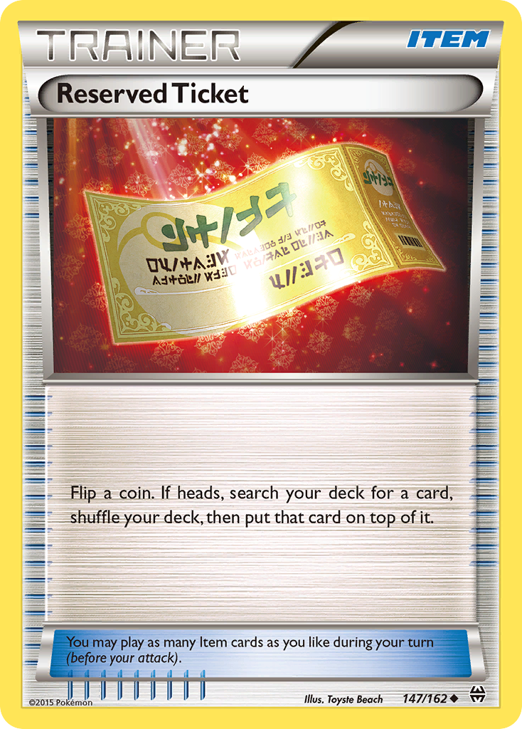 Reserved Ticket (147/162) [XY: BREAKthrough] | Eastridge Sports Cards & Games