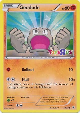 Geodude (43/83) (Toys R Us Promo) [XY: Generations] | Eastridge Sports Cards & Games