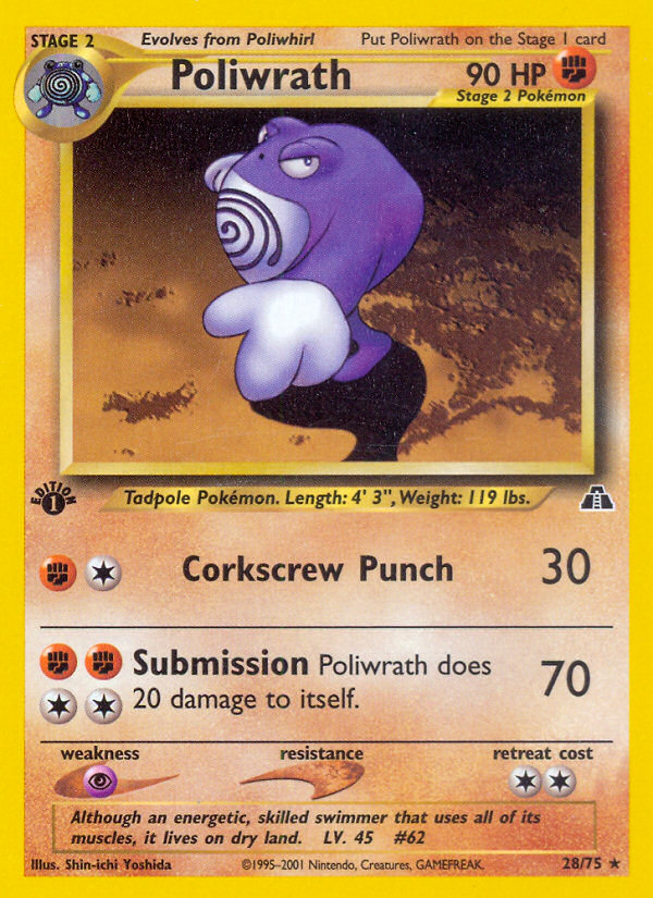 Poliwrath (28/75) [Neo Discovery 1st Edition] | Eastridge Sports Cards & Games