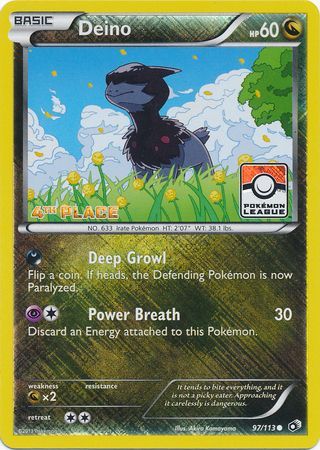 Deino (97/113) (League Promo 4th Place) [Black & White: Legendary Treasures] | Eastridge Sports Cards & Games