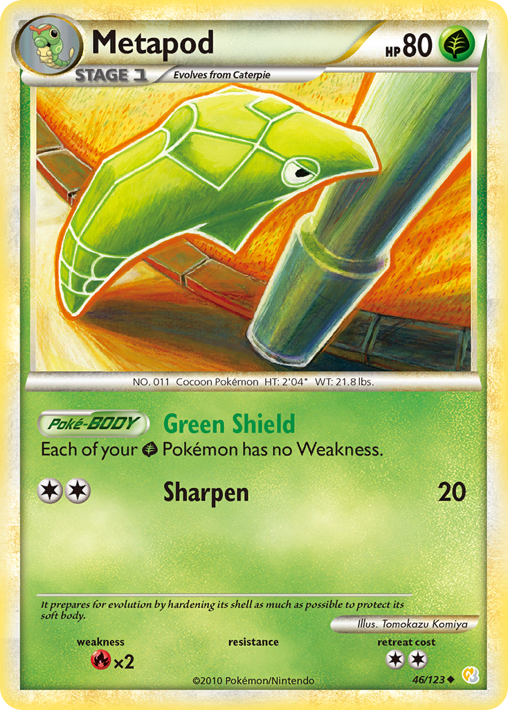 Metapod (46/123) [HeartGold & SoulSilver: Base Set] | Eastridge Sports Cards & Games