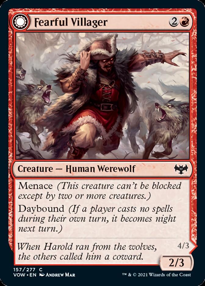 Fearful Villager // Fearsome Werewolf [Innistrad: Crimson Vow] | Eastridge Sports Cards & Games