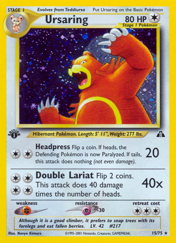 Ursaring (15/75) [Neo Discovery 1st Edition] | Eastridge Sports Cards & Games