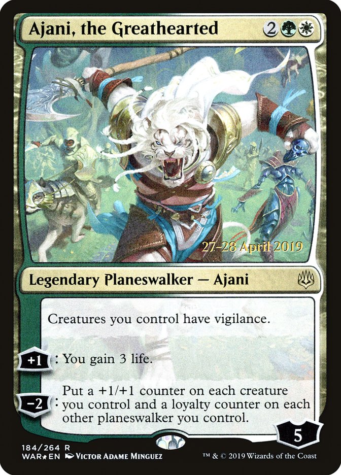 Ajani, the Greathearted  [War of the Spark Prerelease Promos] | Eastridge Sports Cards & Games