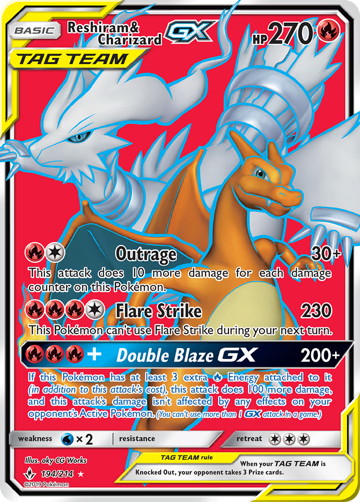 Reshiram & Charizard GX (194/214) [Sun & Moon: Unbroken Bonds] | Eastridge Sports Cards & Games