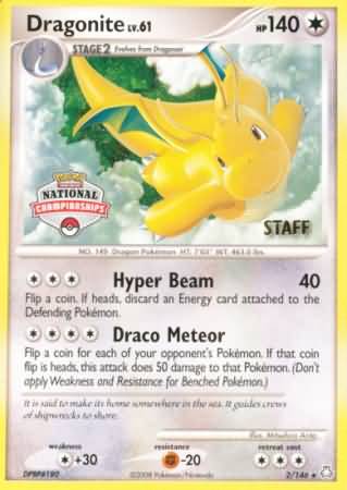 Dragonite (2/146) (National Championship Staff) [Diamond & Pearl: Legends Awakened] | Eastridge Sports Cards & Games