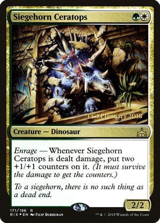 Siegehorn Ceratops [Rivals of Ixalan Promos] | Eastridge Sports Cards & Games