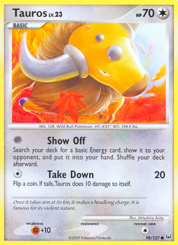 Tauros (98/127) [Platinum: Base Set] | Eastridge Sports Cards & Games