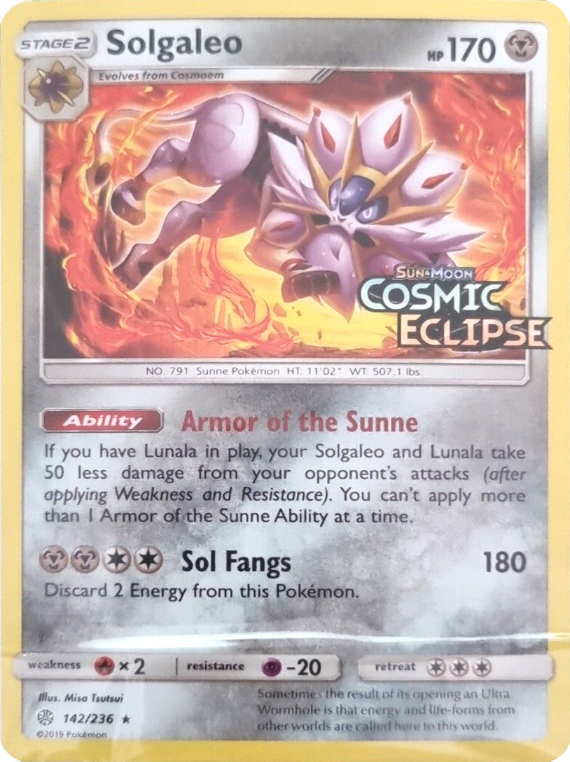 Solgaleo (142/236) (Cosmic Eclipse Stamped) [Sun & Moon: Cosmic Eclipse] | Eastridge Sports Cards & Games