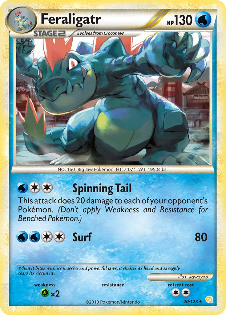 Feraligatr (20/123) (Theme Deck Exclusive) [HeartGold & SoulSilver: Base Set] | Eastridge Sports Cards & Games