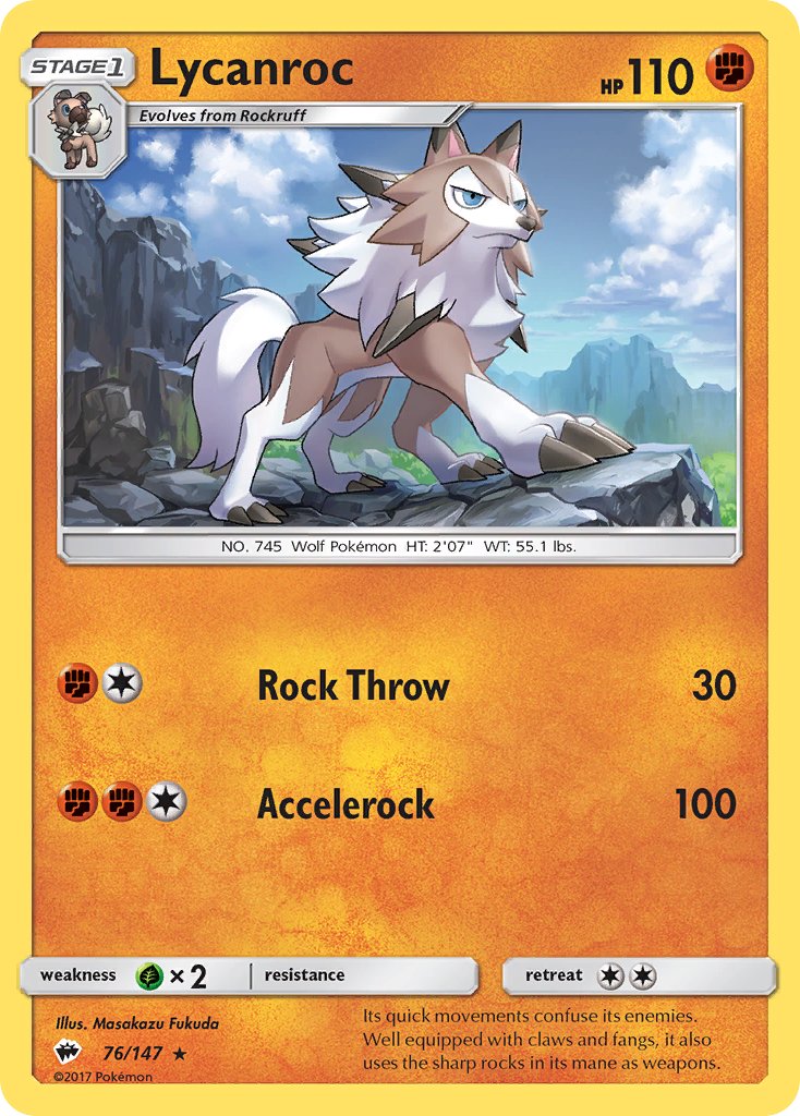 Lycanroc (76/147) (Theme Deck Exclusive) [Sun & Moon: Burning Shadows] | Eastridge Sports Cards & Games