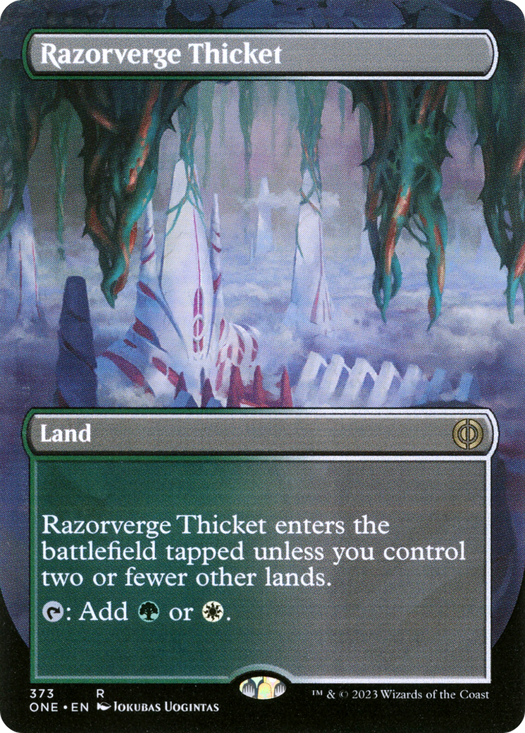 Razorverge Thicket (Borderless Alternate Art) [Phyrexia: All Will Be One] | Eastridge Sports Cards & Games