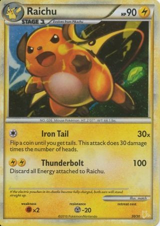 Raichu (30/30) [HeartGold & SoulSilver: Trainer Kit - Raichu] | Eastridge Sports Cards & Games