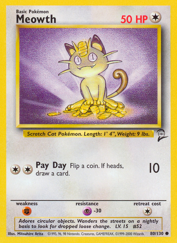 Meowth (80/130) [Base Set 2] | Eastridge Sports Cards & Games