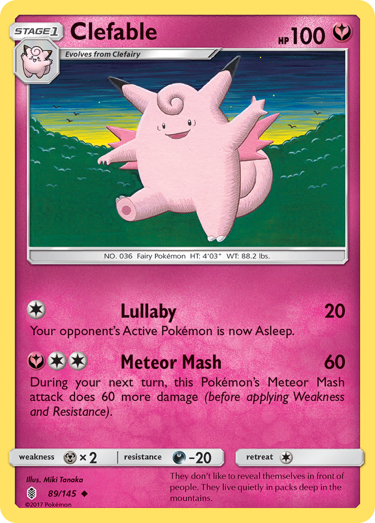 Clefable (89/145) [Sun & Moon: Guardians Rising] | Eastridge Sports Cards & Games