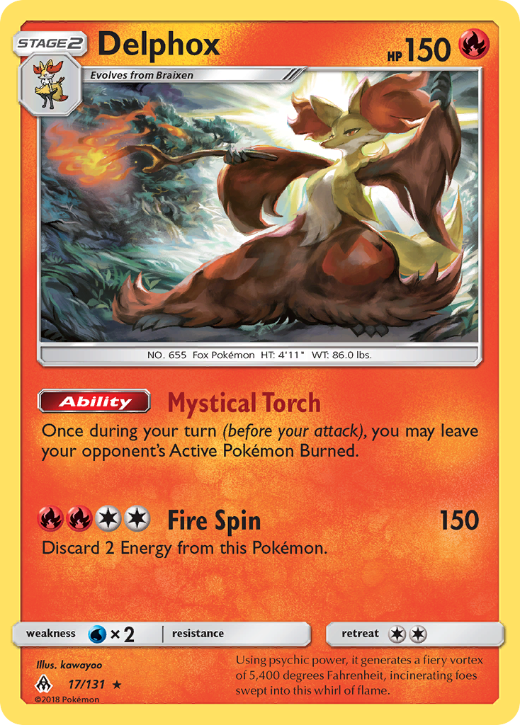 Delphox (17/131) [Sun & Moon: Forbidden Light] | Eastridge Sports Cards & Games