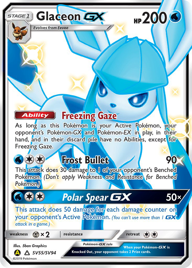Glaceon GX (SV55/SV94) [Sun & Moon: Hidden Fates - Shiny Vault] | Eastridge Sports Cards & Games