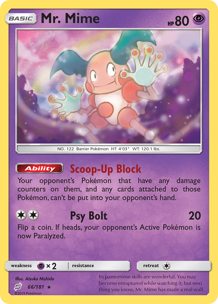Mr. Mime (66/181) [Sun & Moon: Team Up] | Eastridge Sports Cards & Games