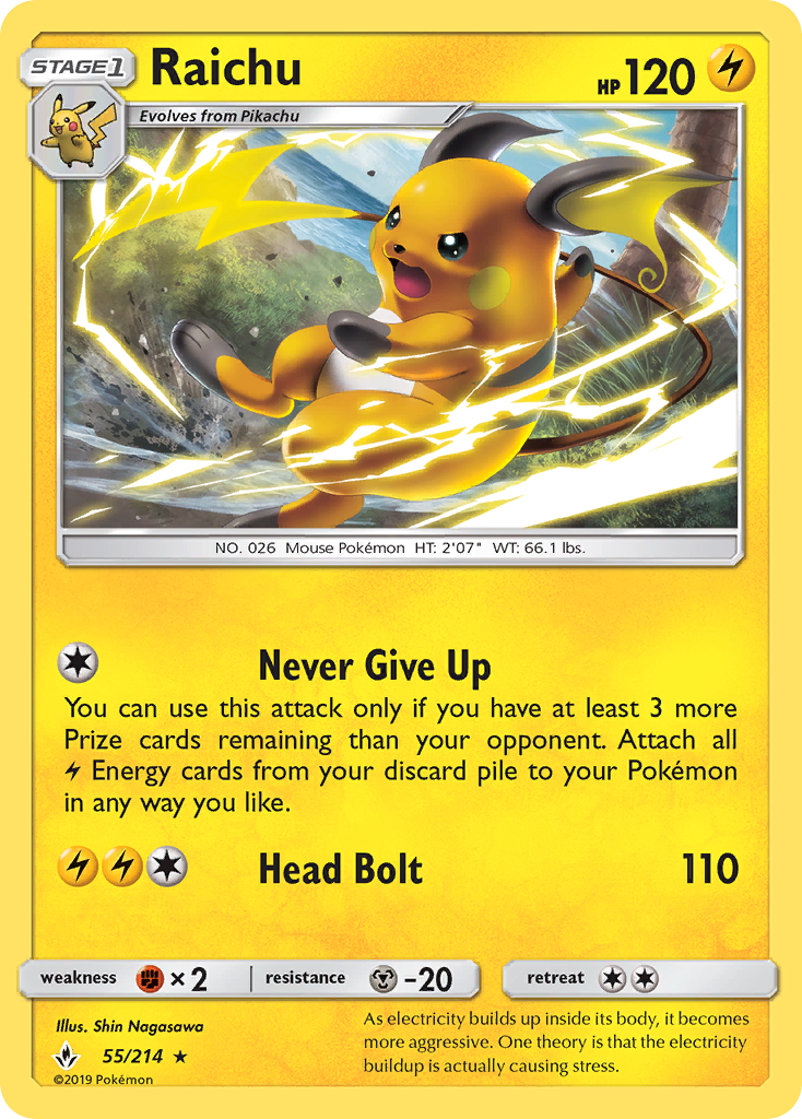 Raichu (55/214) [Sun & Moon: Unbroken Bonds] | Eastridge Sports Cards & Games