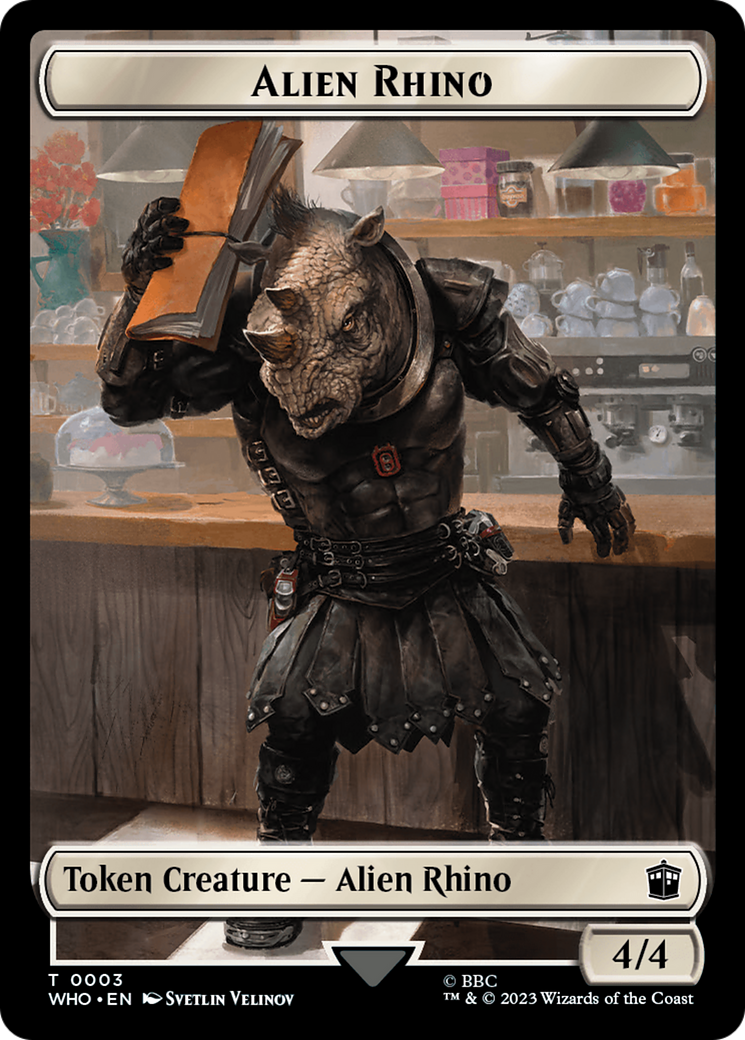 Alien Rhino // Clue (0022) Double-Sided Token [Doctor Who Tokens] | Eastridge Sports Cards & Games