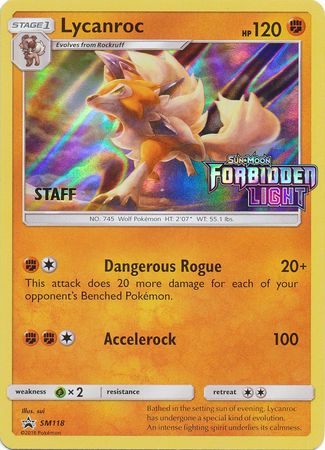 Lycanroc (SM118) (Staff Prerelease Promo) [Sun & Moon: Black Star Promos] | Eastridge Sports Cards & Games