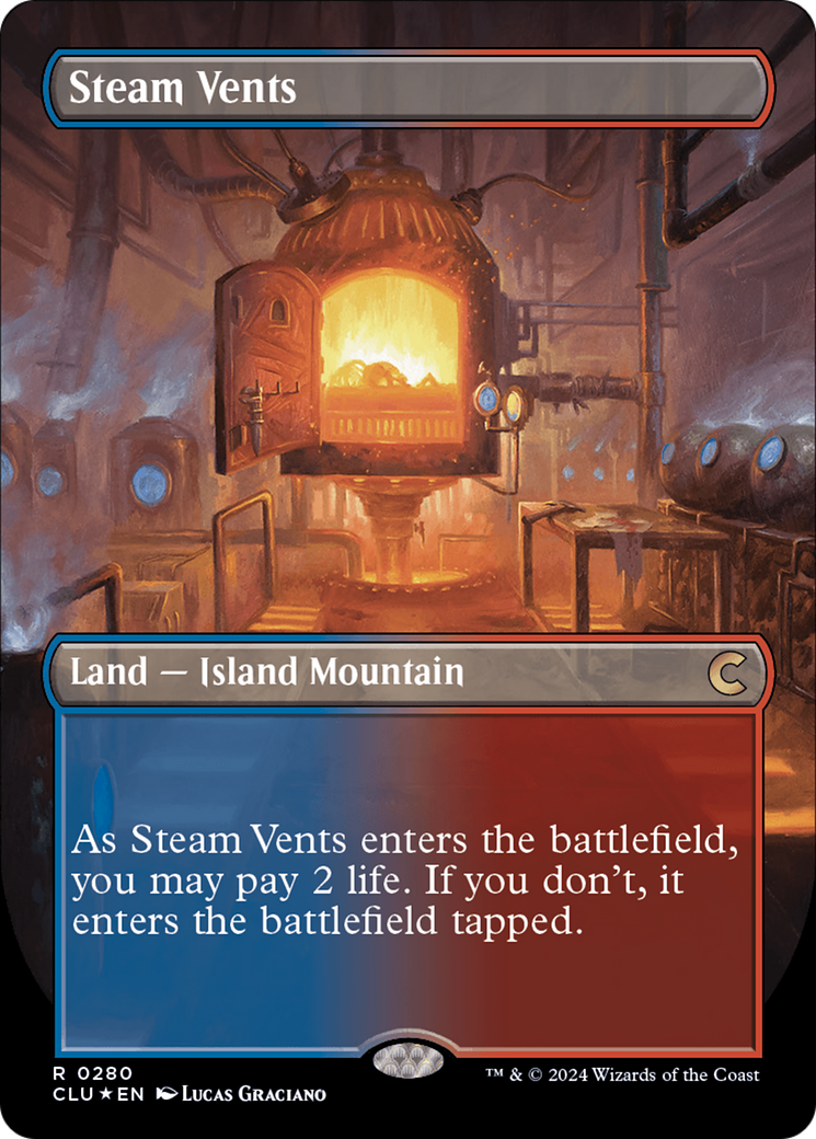 Steam Vents (Borderless) [Ravnica: Clue Edition] | Eastridge Sports Cards & Games