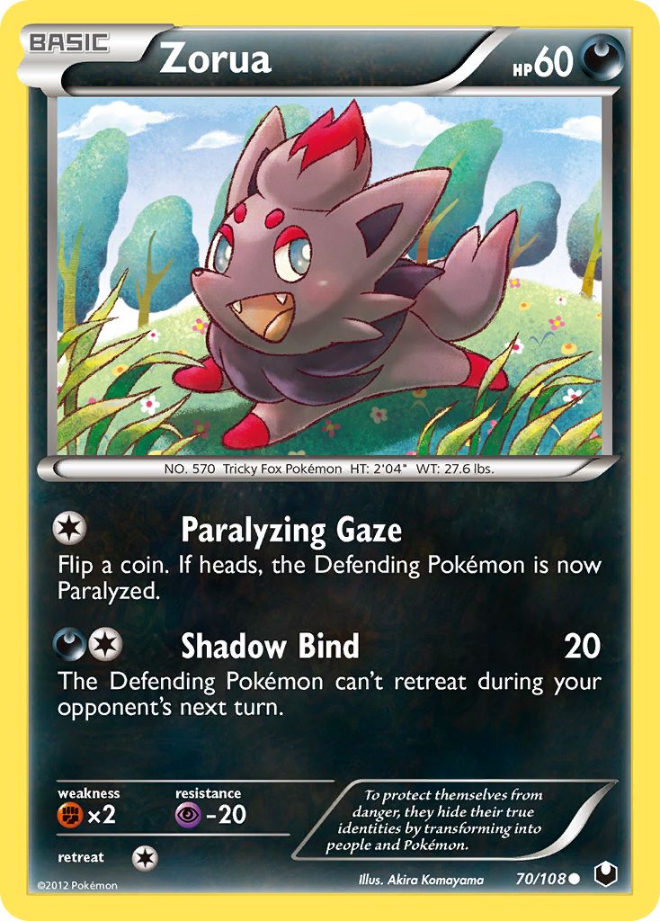 Zorua (70/108) [Black & White: Dark Explorers] | Eastridge Sports Cards & Games