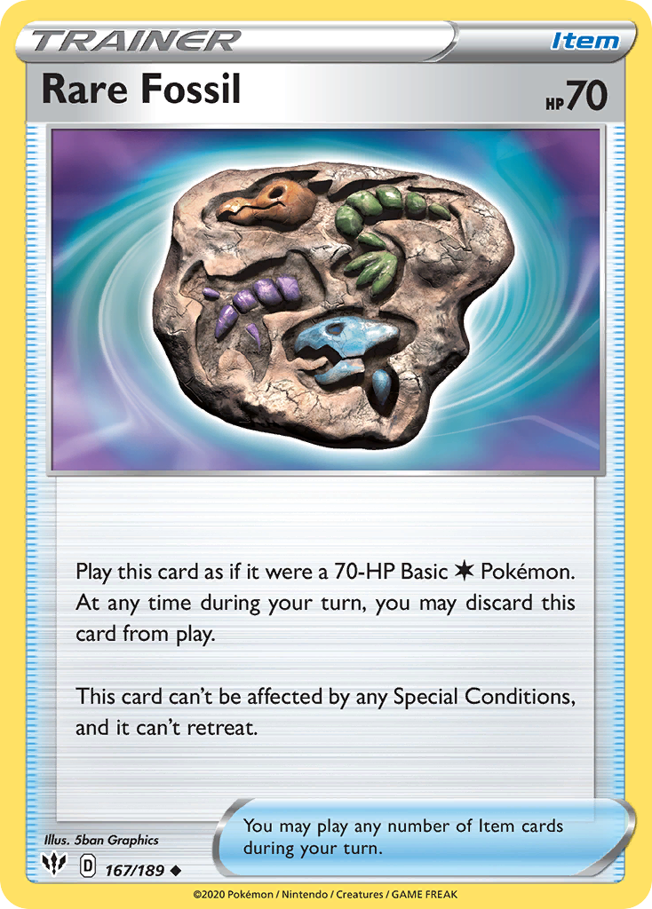 Rare Fossil (167/189) [Sword & Shield: Darkness Ablaze] | Eastridge Sports Cards & Games