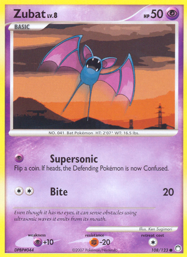 Zubat (108/123) [Diamond & Pearl: Mysterious Treasures] | Eastridge Sports Cards & Games