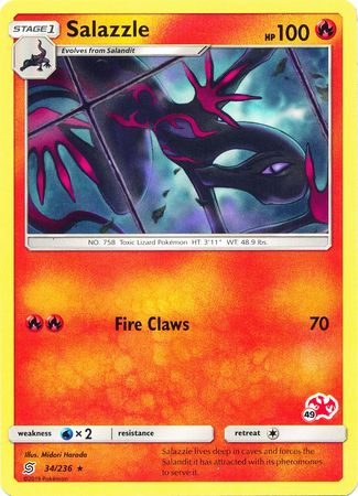 Salazzle (34/236) (Charizard Stamp #49) [Battle Academy 2020] | Eastridge Sports Cards & Games