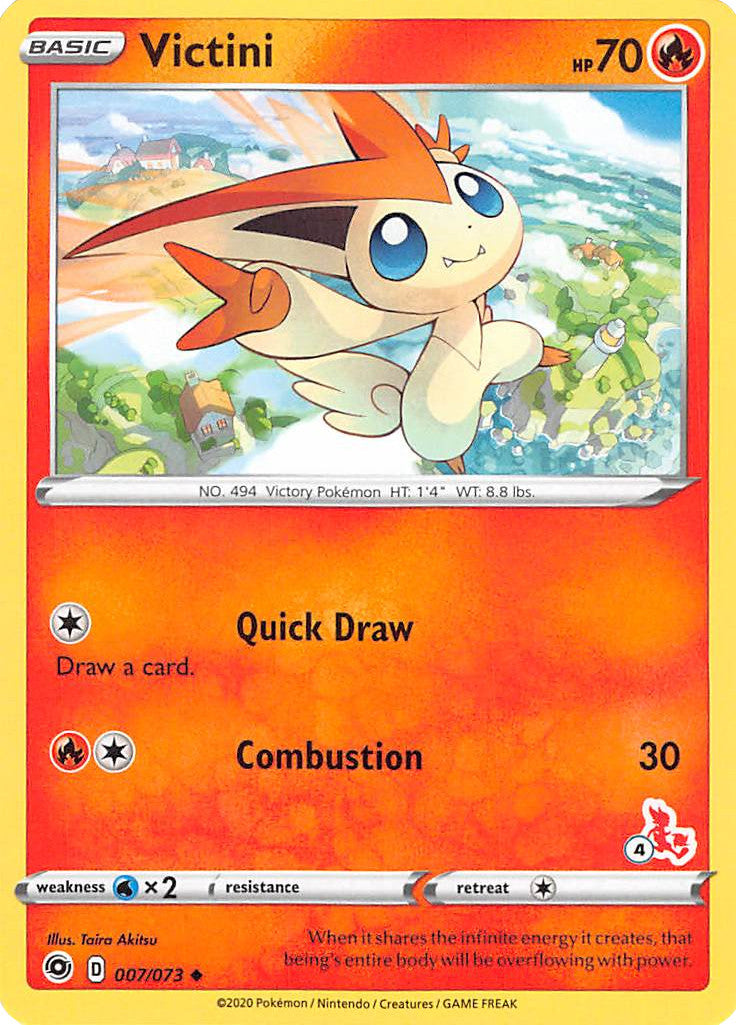 Victini (007/073) (Cinderace Stamp #4) [Battle Academy 2022] | Eastridge Sports Cards & Games
