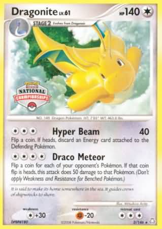 Dragonite (2/146) (National Championship) [Diamond & Pearl: Legends Awakened] | Eastridge Sports Cards & Games