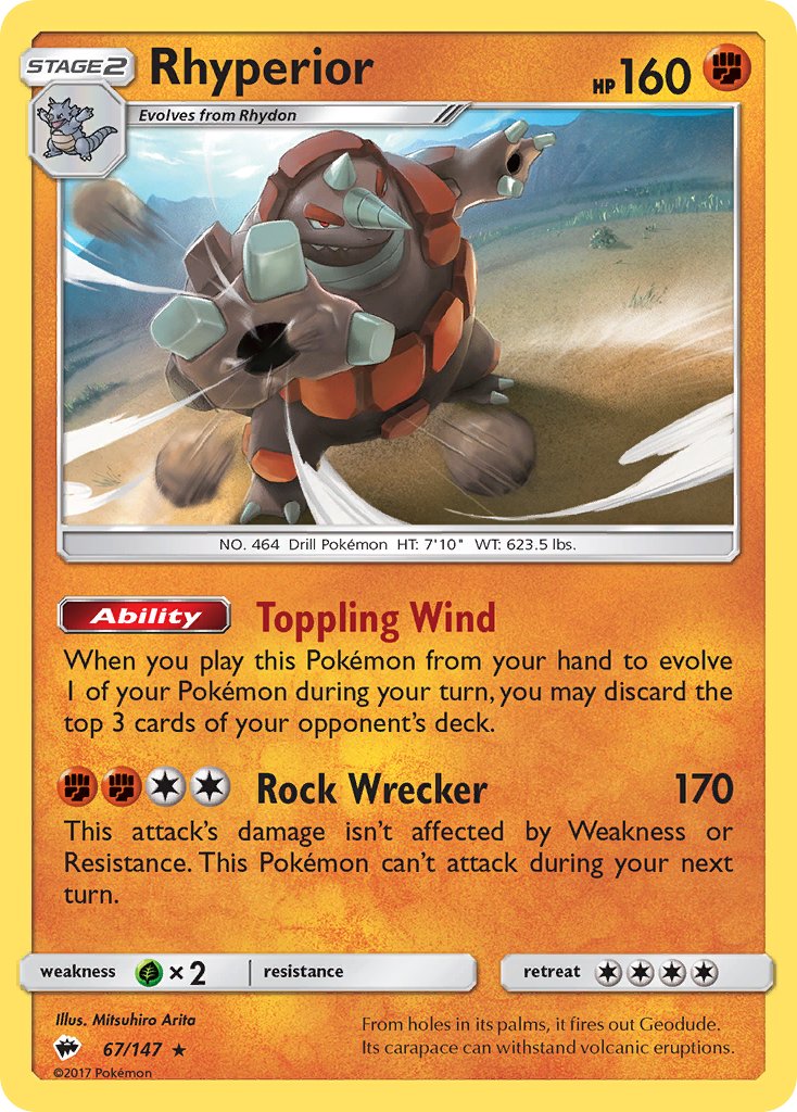 Rhyperior (67/147) (Theme Deck Exclusive) [Sun & Moon: Burning Shadows] | Eastridge Sports Cards & Games