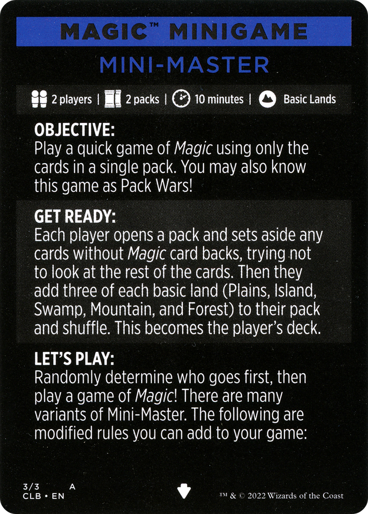 Mini-Master (Magic Minigame) [Commander Legends: Battle for Baldur's Gate Minigame] | Eastridge Sports Cards & Games