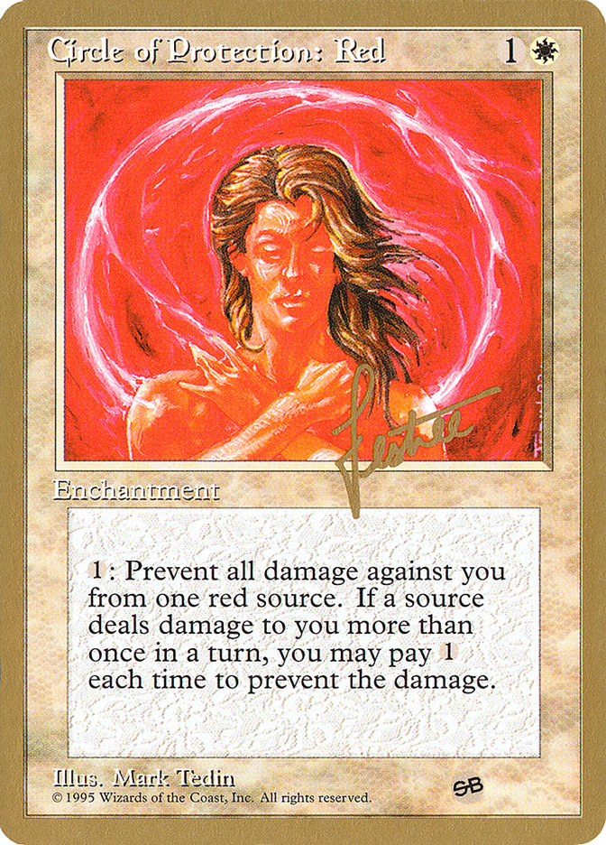 Circle of Protection: Red (Bertrand Lestree) (SB) (4ED) [Pro Tour Collector Set] | Eastridge Sports Cards & Games