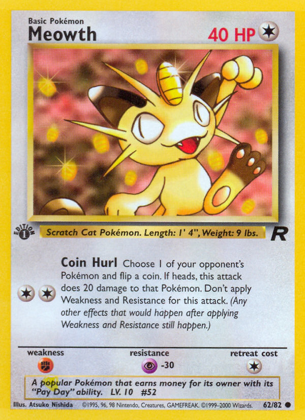 Meowth (62/82) [Team Rocket 1st Edition] | Eastridge Sports Cards & Games
